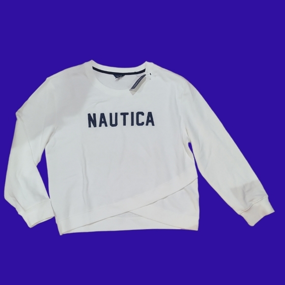 New Nautica Women's Crew Sweatshirt French Terry - Picture 2 of 6